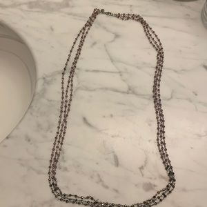 Purple and grey beaded necklace